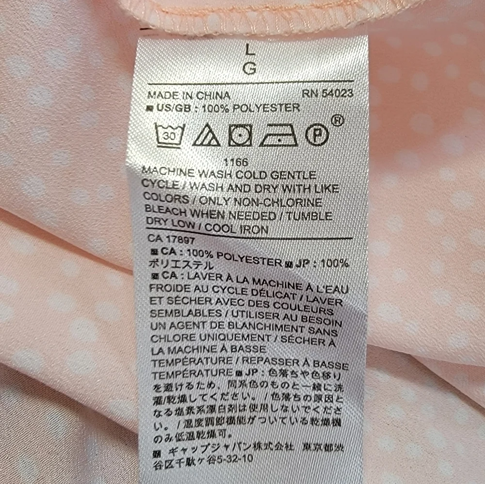 Banana Republic Pink White Dotted V-Neck Tank Size Large EUC - Picture 5 of 7